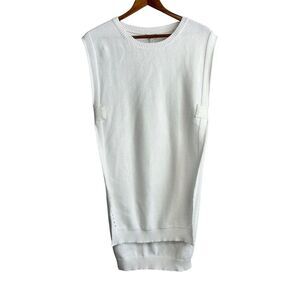 ASILIO Sweater Vest Womens 6 Snow White Knit Tunic High Low Trigger Warning New